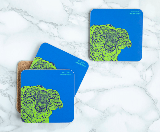 Baa Ram Ewe! Outer Hebrides Single Coaster
