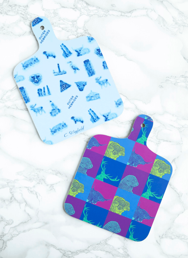 Outer Hebrides Animals Mini Chopping Board - Outer Hebrides Reverse