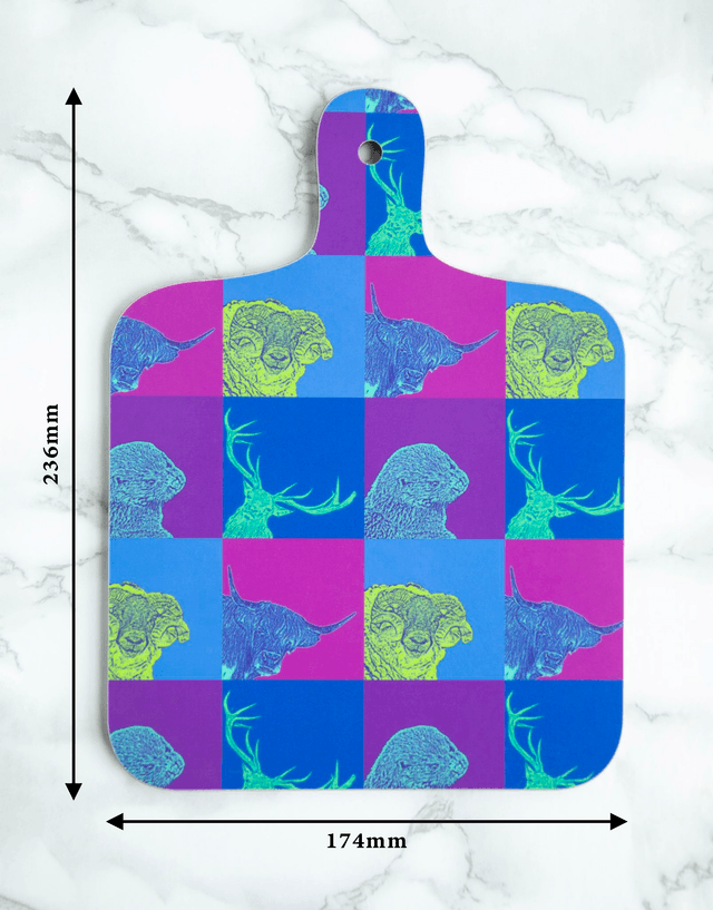 Outer Hebrides Animals Mini Chopping Board - Outer Hebrides Reverse