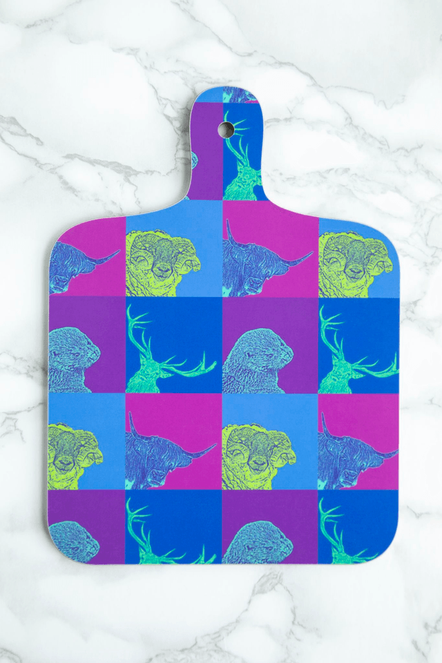 Outer Hebrides Animals Mini Chopping Board - Outer Hebrides Reverse