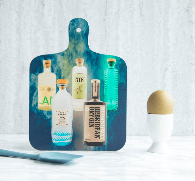 Outer Hebrides Gin Mini Chopping Board - Tweed Reverse