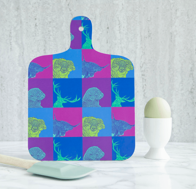 Outer Hebrides Animals Mini Chopping Board - Outer Hebrides Reverse