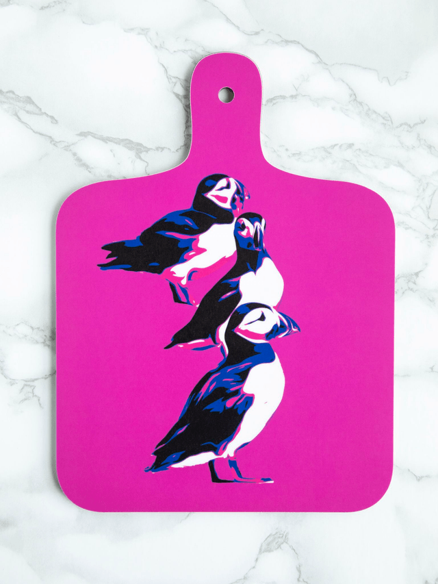 Puffins Mini Chopping Board - Gneiss Reverse