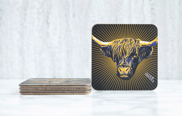 Highland Cow Outer Hebrides Single Coaster