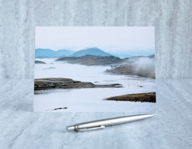 Misty Morning Over Loch Ceann Hulabhaig Blank Card