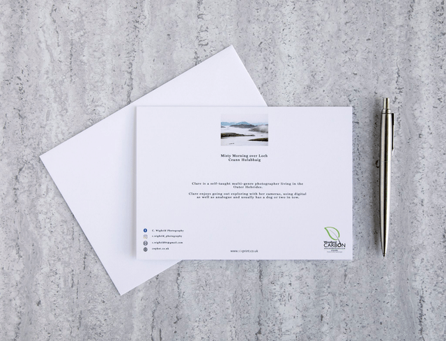 Misty Morning Over Loch Ceann Hulabhaig Blank Card