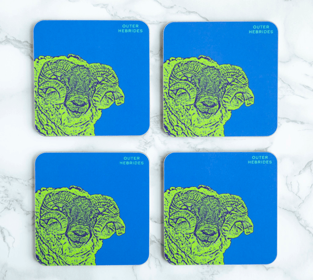 Baa Ram Ewe! Outer Hebrides Single Coaster