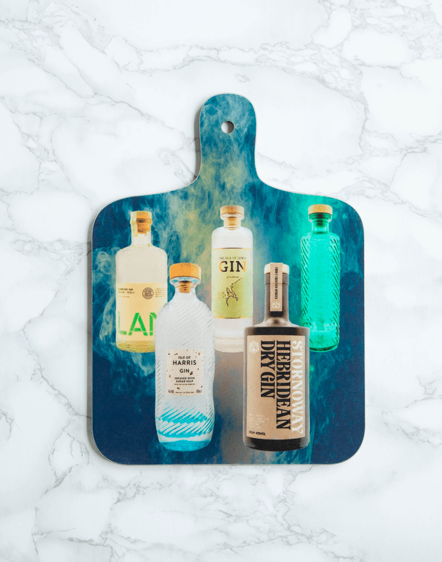 Outer Hebrides Gin Mini Chopping Board - Tweed Reverse