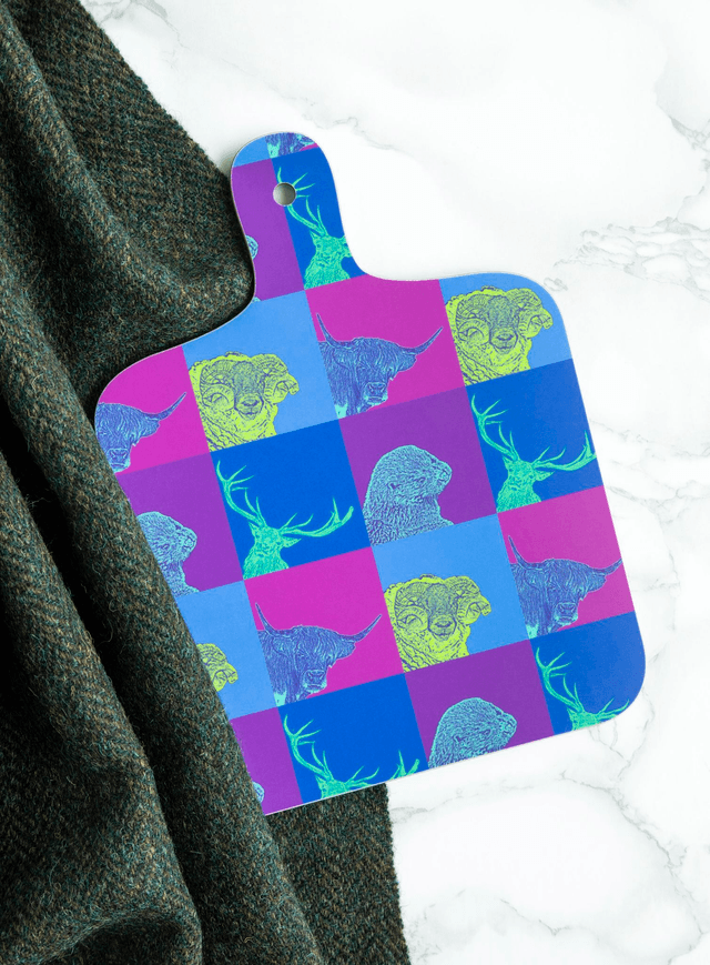 Outer Hebrides Animals Mini Chopping Board - Outer Hebrides Reverse