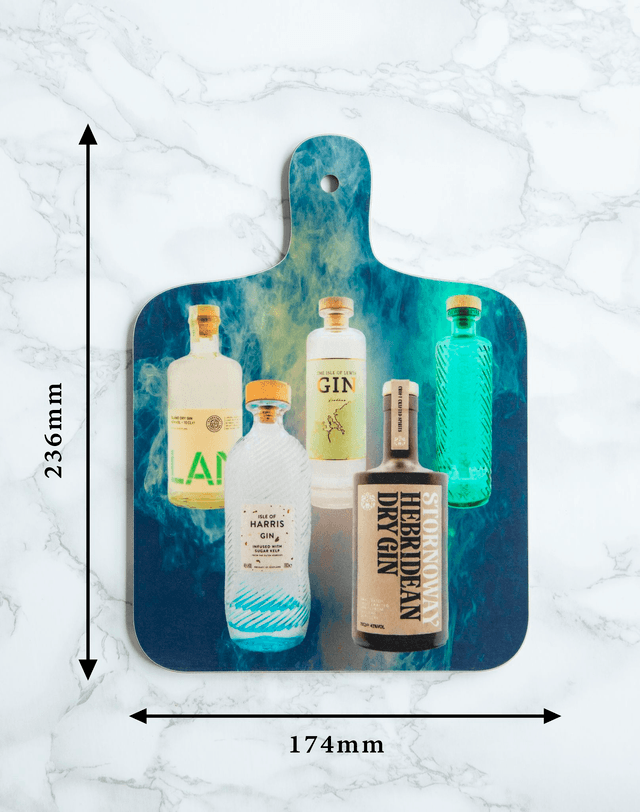 Outer Hebrides Gin Mini Chopping Board - Tweed Reverse