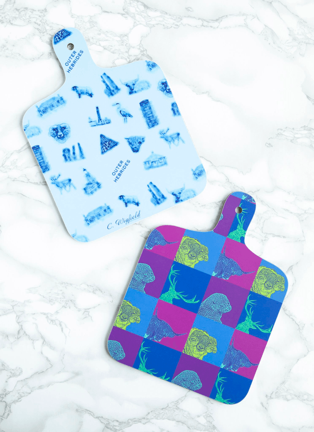 Outer Hebrides Animals Mini Chopping Board - Outer Hebrides Reverse