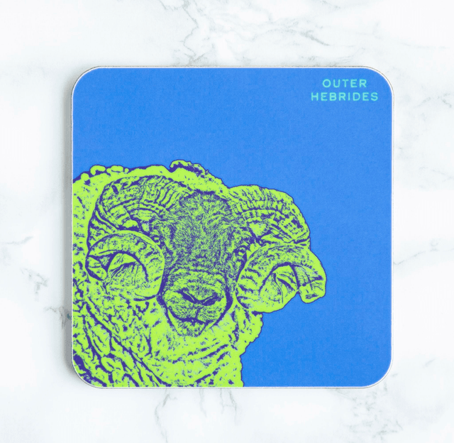 Baa Ram Ewe! Outer Hebrides Single Coaster