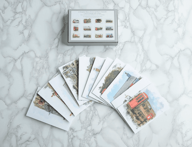 Telephone Boxes of Lewis and Harris Blank Note Cards x12